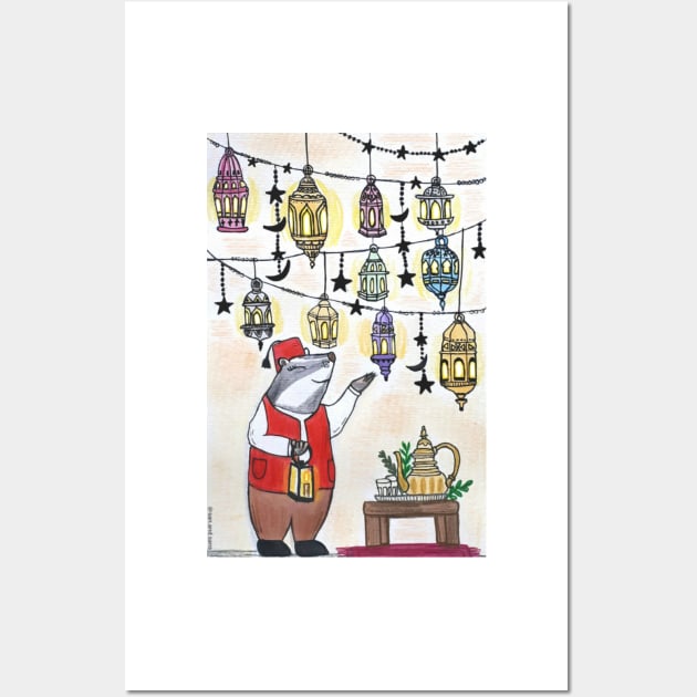 Moroccan shopkeeper and his lanterns Wall Art by SanMade